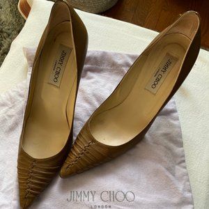 Jimmy Choo Light Brown Leather Pumps - US Size 8